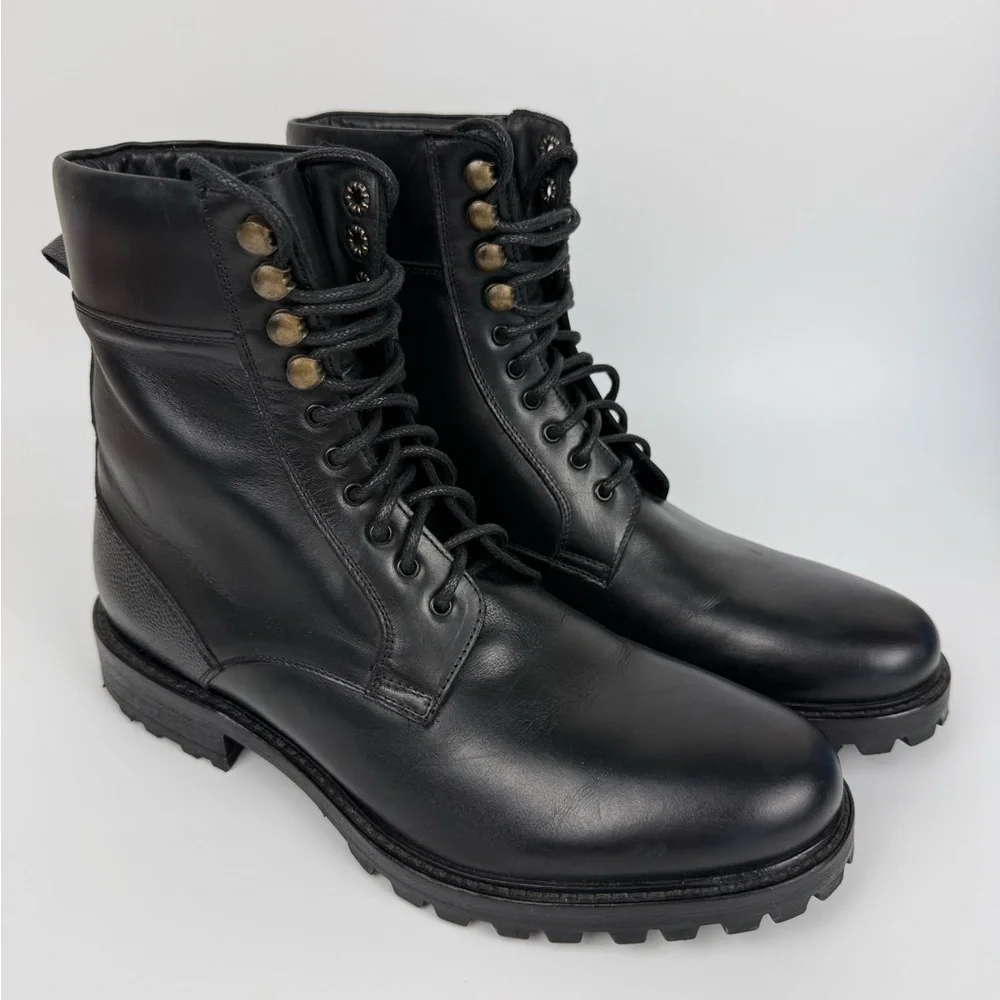 Men’s AF Ankari Floruss Combat Boots Black Size 7 Grunge Punk Biker Hipster Lug - Picture 1 of 14